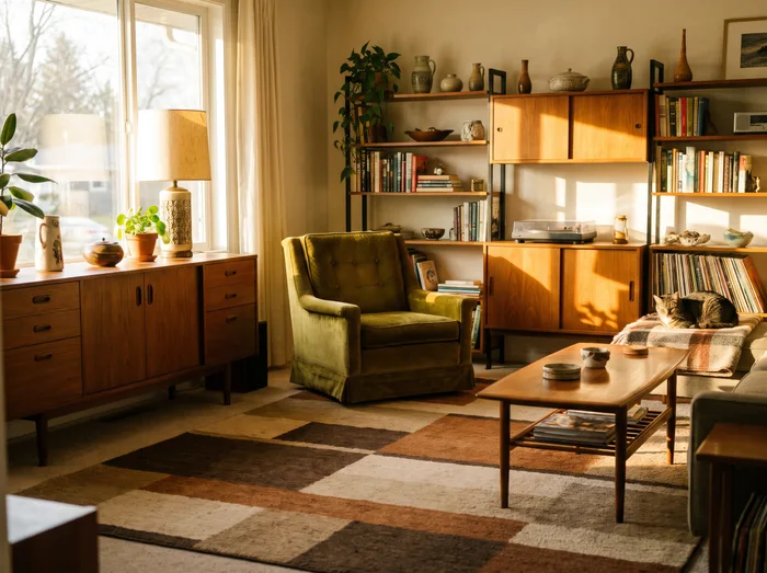 Гостиная mid-century